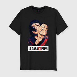 Футболка slim-fit Бумажный дом La casa de papel, цвет: черный