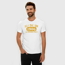 Футболка slim-fit Сделано в 1986 году все детали оригинальные, цвет: белый — фото 2