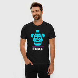 Футболка slim-fit Символ FNAF в неоновых цветах, цвет: черный — фото 2