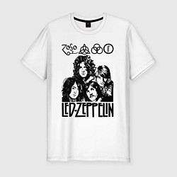 Мужская slim-футболка Led Zeppelin Black