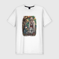 Футболка slim-fit Somali to Mori no Kamisama art, цвет: белый