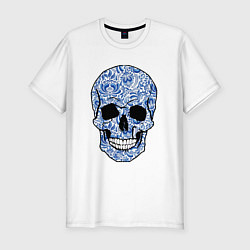 Футболка slim-fit Skull gzhel, цвет: белый