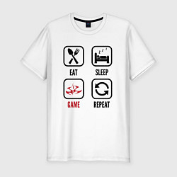 Мужская slim-футболка Eat-Sleep-Hitman-Repeat