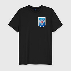 Мужская slim-футболка Синий герб России