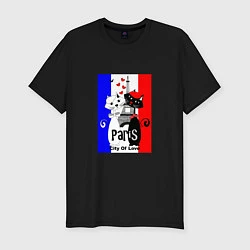 Футболка slim-fit Paris city of love, цвет: черный