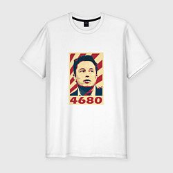 Мужская slim-футболка Илон Маск - 4680
