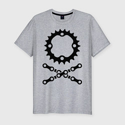 Мужская slim-футболка Велосипедная цепь и звездочка