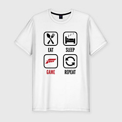 Футболка slim-fit Eat - sleep - Forza Horizon - repeat, цвет: белый