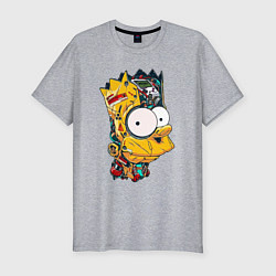 Футболка slim-fit Cyber-Bart - Simpsons family, цвет: меланж