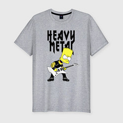 Мужская slim-футболка Барт Симпсон - heavy metal