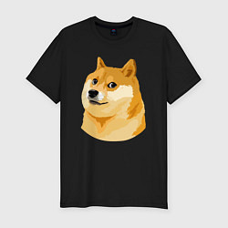 Футболка slim-fit Пёс Доге, цвет: черный