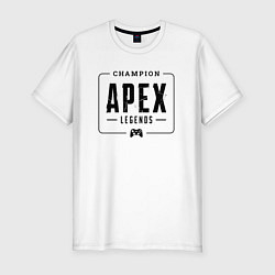 Мужская slim-футболка Apex Legends gaming champion: рамка с лого и джойс