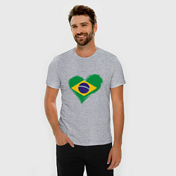 Футболка slim-fit Сердце - Бразилия, цвет: меланж — фото 2