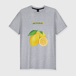 Футболка slim-fit Lemon лимон, цвет: меланж