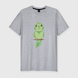Мужская slim-футболка Зелёная птица