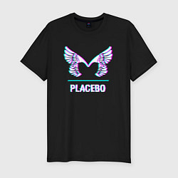 Футболка slim-fit Placebo glitch rock, цвет: черный