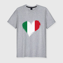 Мужская slim-футболка Сердце - Италия
