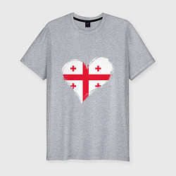 Мужская slim-футболка Сердце - Грузия