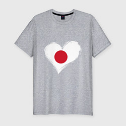 Мужская slim-футболка Сердце - Япония