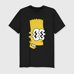 Футболка slim-fit Bart Simpson - glitch, цвет: черный