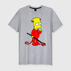 Футболка slim-fit Bart Simpson - devil, цвет: меланж