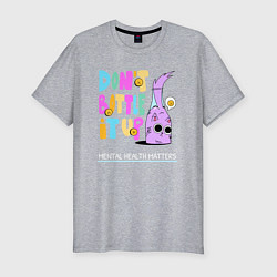 Мужская slim-футболка Не держи в себе, ментальное здоровье важно