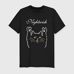 Футболка slim-fit Nightwish rock cat, цвет: черный