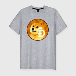 Мужская slim-футболка Монета пёсика Доге