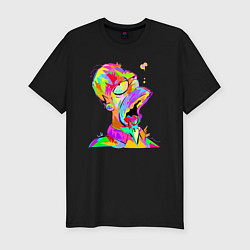 Мужская slim-футболка Гомер Симпсон - стилизация - color