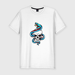 Футболка slim-fit Snake in the skull, цвет: белый