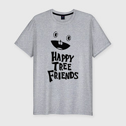 Мужская slim-футболка Happy Three Friends - LOGO