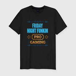 Футболка slim-fit Игра Friday Night Funkin pro gaming, цвет: черный