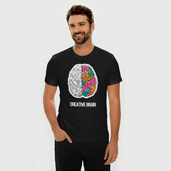Футболка slim-fit Creative Brain, цвет: черный — фото 2