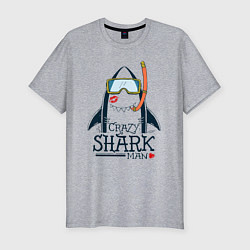 Мужская slim-футболка Сумасшедший акуламен