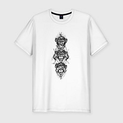 Футболка slim-fit Monkey Обезьяна, цвет: белый