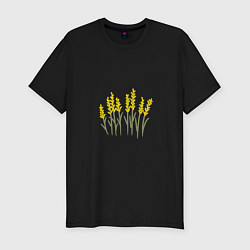 Мужская slim-футболка Желтые полевые цветы