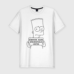 Футболка slim-fit Simpson, Bart, Springfield, 159736, цвет: белый