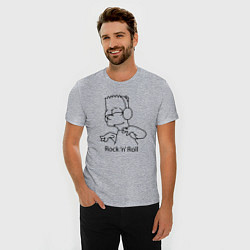 Футболка slim-fit Bart Simpson - Rock n Roll, цвет: меланж — фото 2