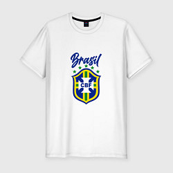 Футболка slim-fit Brasil Football, цвет: белый