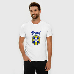 Футболка slim-fit Brasil Football, цвет: белый — фото 2