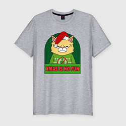 Мужская slim-футболка Xmas is no fun