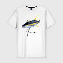 Футболка slim-fit Желтопёрый океанский тунец, цвет: белый
