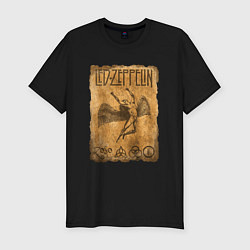 Футболка slim-fit Led zeppelin swan song logo, цвет: черный