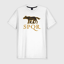 Мужская slim-футболка Капитолийская волчица SPQR