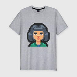 Футболка slim-fit Pixel girl, цвет: меланж