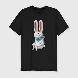 Футболка slim-fit Сидячий зайчик, цвет: черный