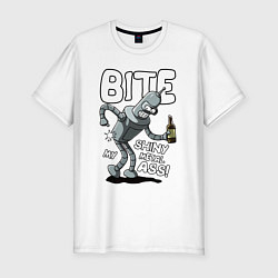 Футболка slim-fit Bender - Bite my ass, цвет: белый