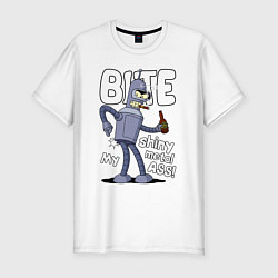 Футболка slim-fit Bender shiny ass, цвет: белый