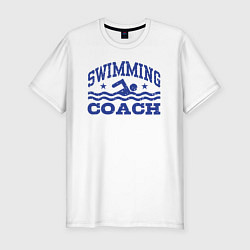 Мужская slim-футболка Тренер по плаванию
