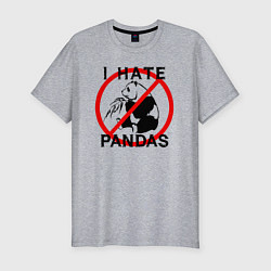 Мужская slim-футболка Я ненавижу панд